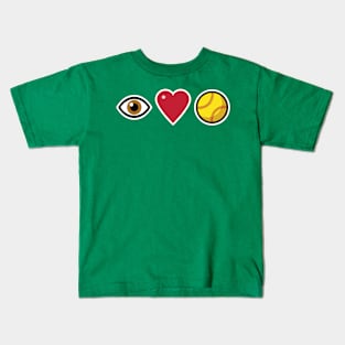 I Love Softball Kids T-Shirt